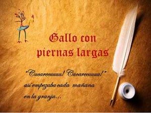 cuentos infantiles cortos. Gallo piernas largas