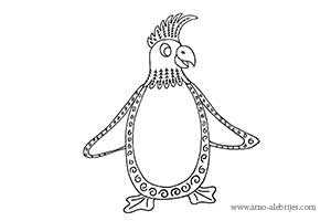 dibujos para colorear papagayo-pinguino